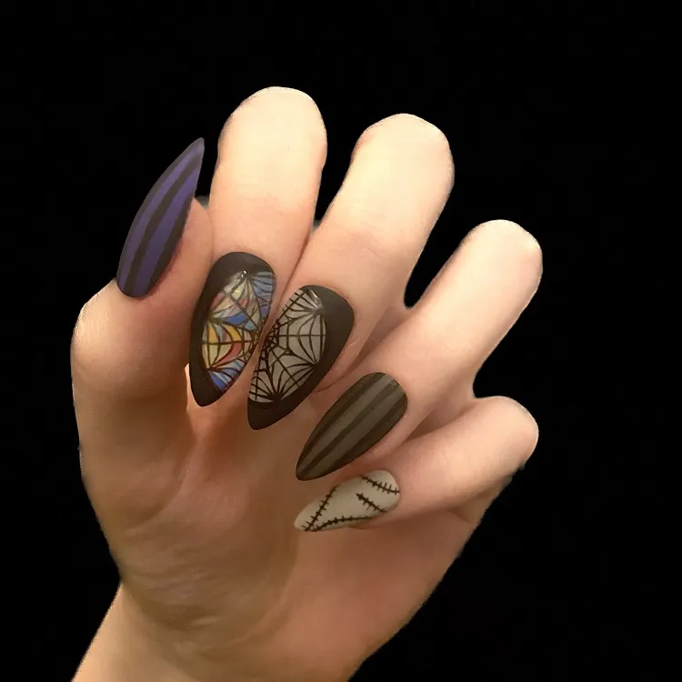 wednesday addams nails_wednesday nails