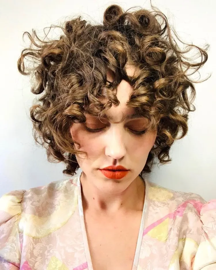 wild curly short hair