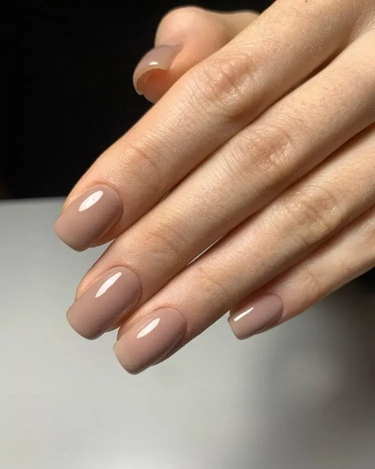 Winter 2023 Nail Trends Rich Girl Manicure Square Shape Beige Polish.webp