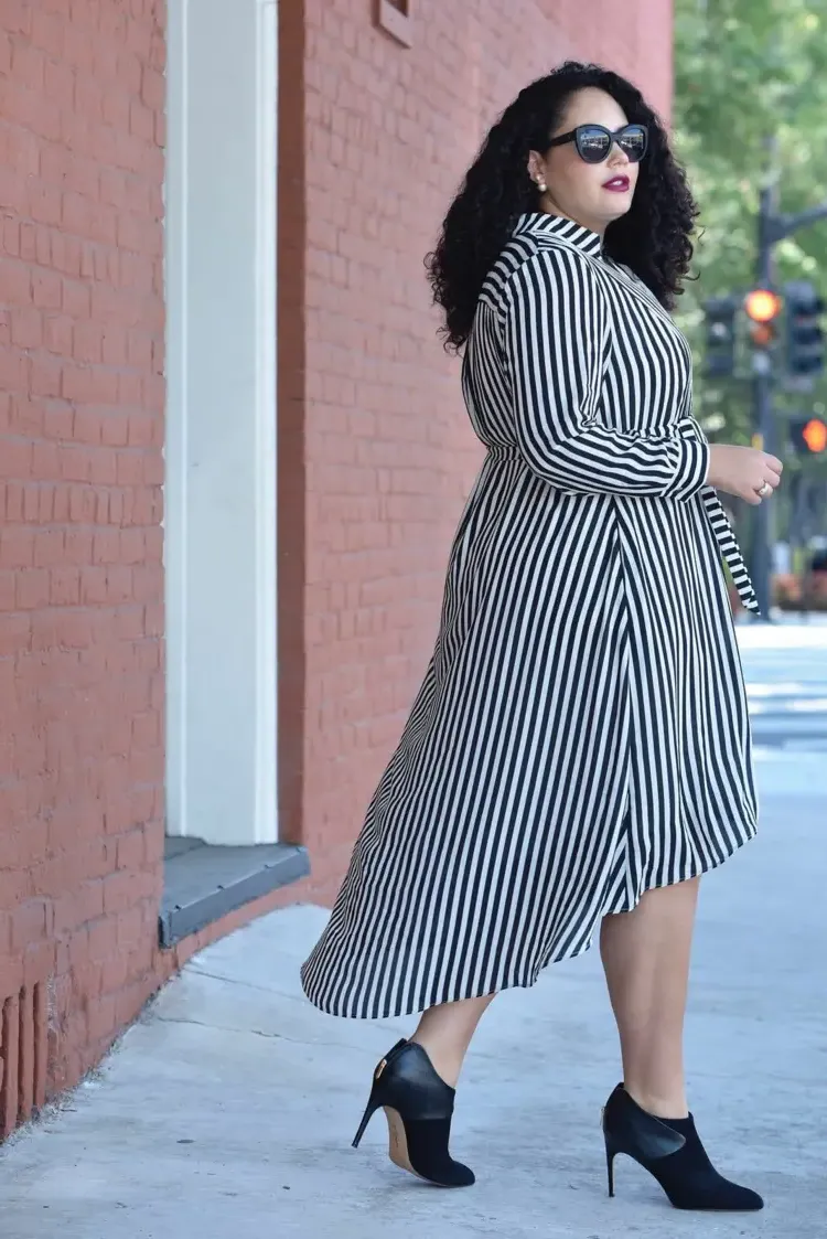 Dresses for chubby women that make you slim vertical stripes