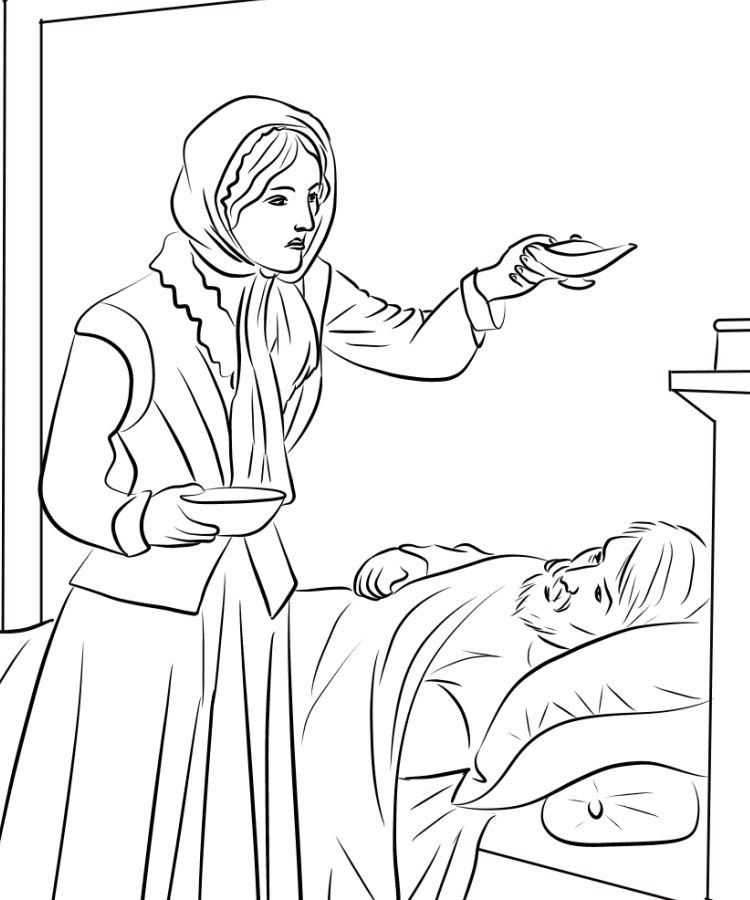 Florence Nightingale coloring page the Lady with the Lamp