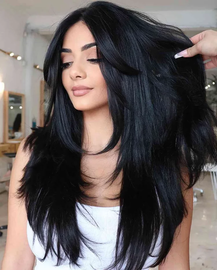 Glossy Black Hair Trend Hair colors Spring 2023