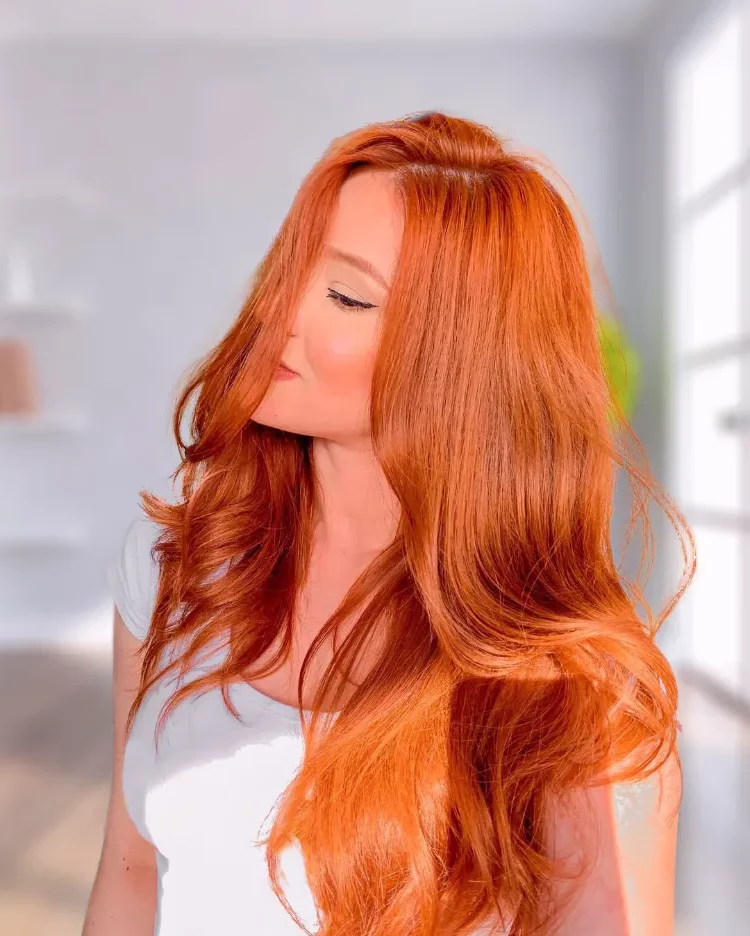 Hair color spring 2023 bright copper hair trend