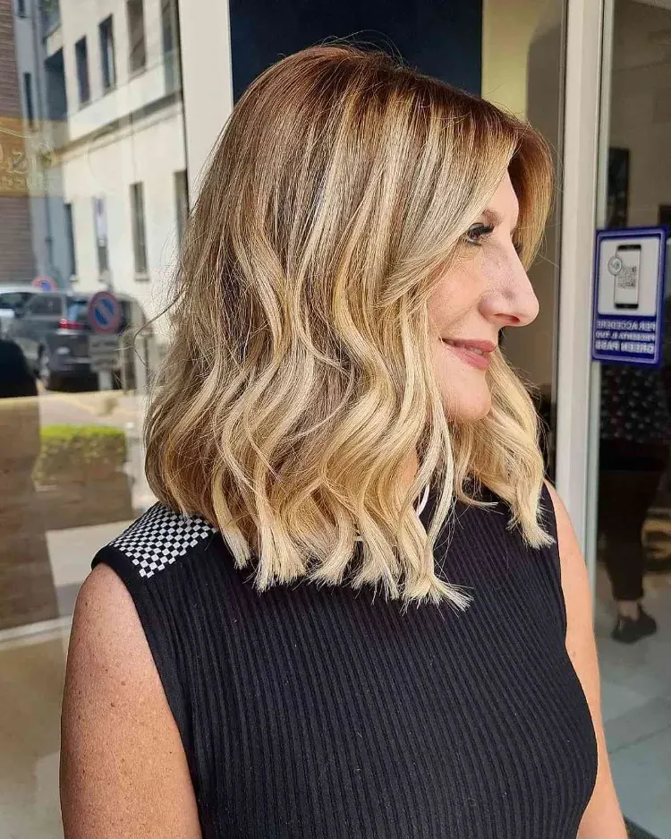 Long bob with bangs for women over 50