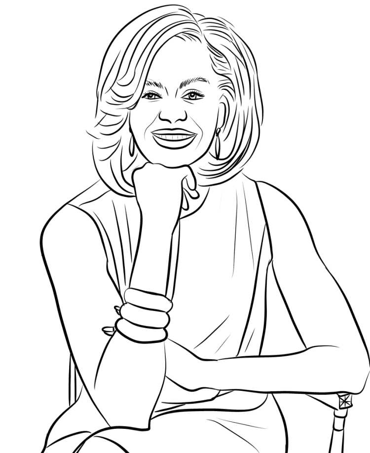 Michelle Obama women's history month coloring pages