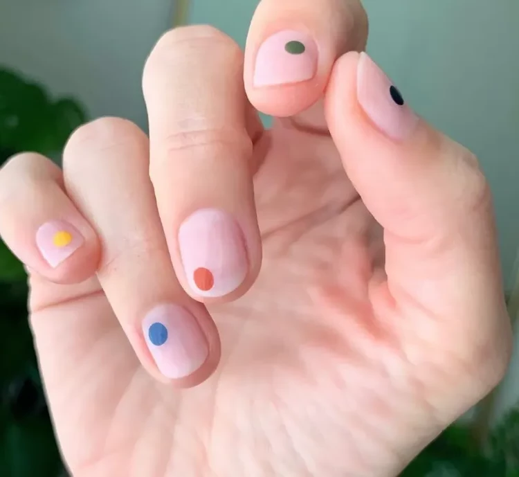 Polka Dots Nail design short nails 2023 ideas