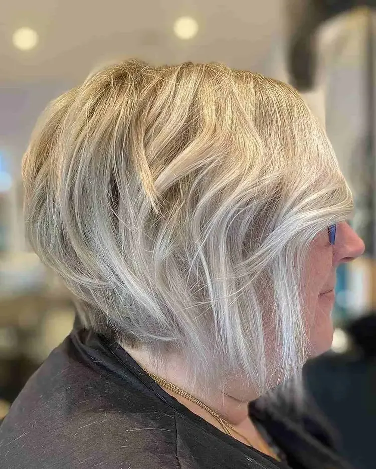 Short hairstyles that make you younger choppy bob on silver hair
