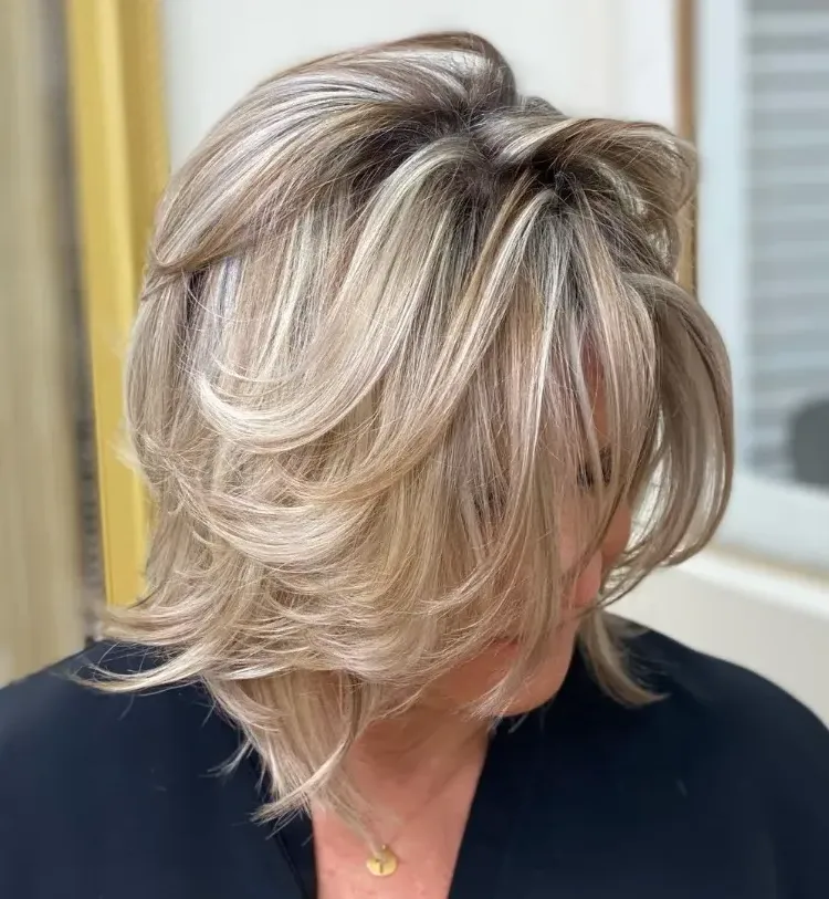 The feathered bob for women over 50