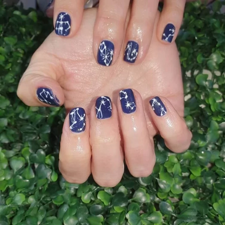 astrology nails blue nail art constellations
