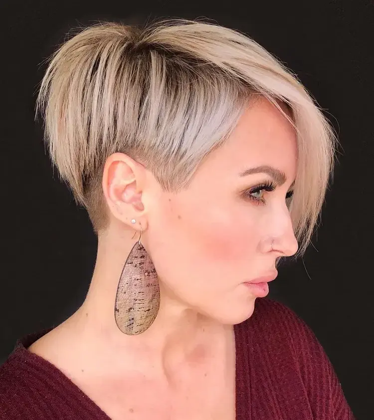 asymmetrical-pixie-cut for 40-year-old-woman