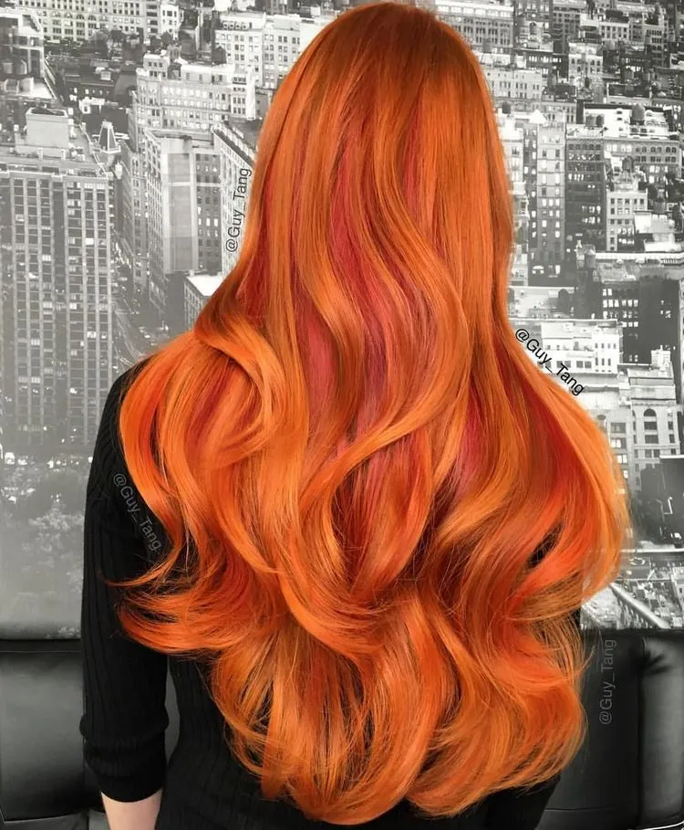beautiful bright copper hair color