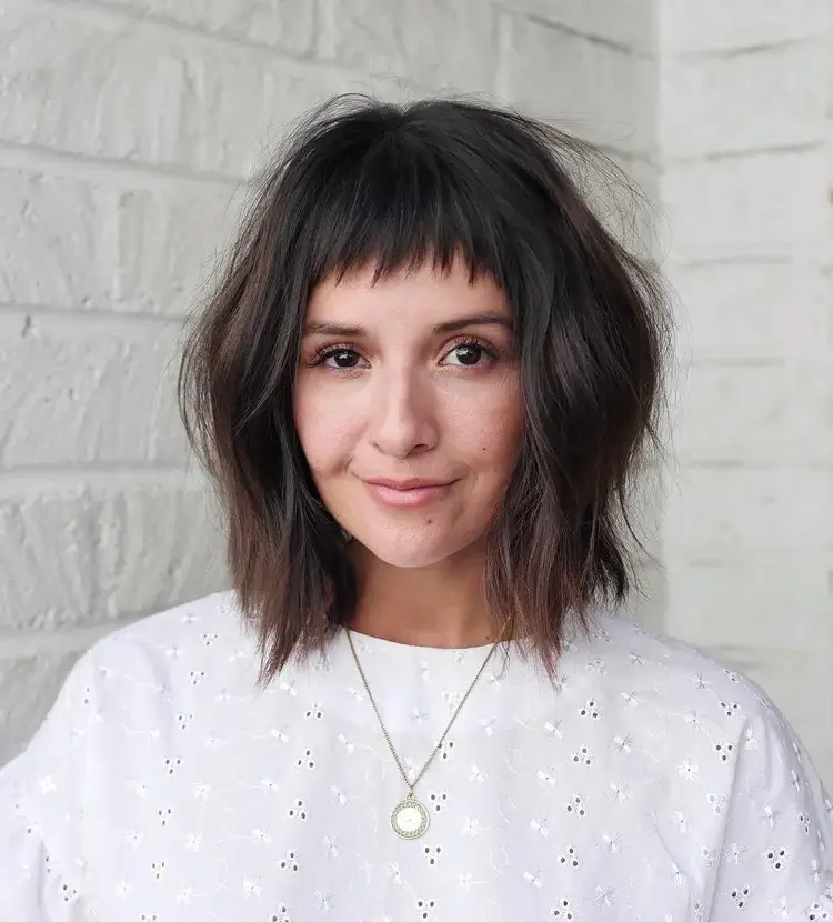bullet bob haircut with wispy bangs 2023 hairstyle ideas