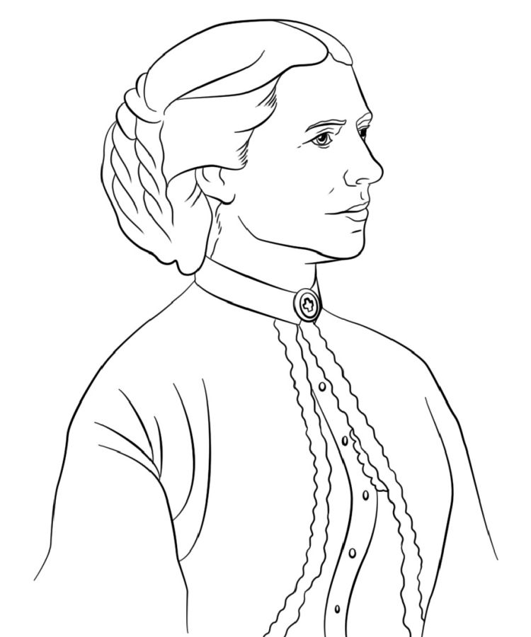 clara barton coloring page for adults and children