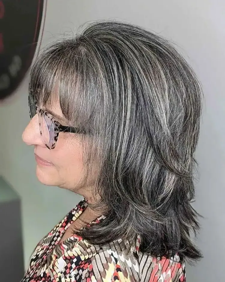 color trends for gray hair 2023 layered cut is very trendy