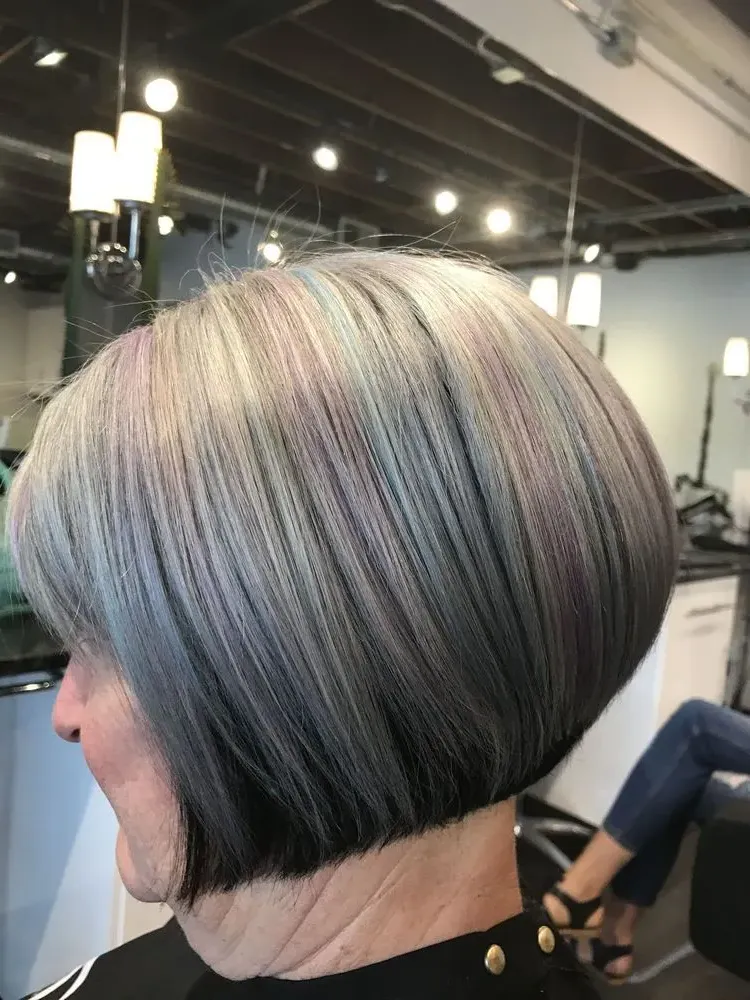color trends for gray hair 2023 soft pastel highlights