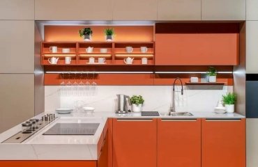 common color orange according to color psychology suitable for small kitchens