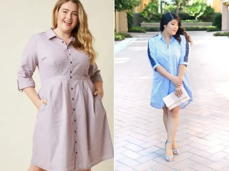 dresses for chubby women that make you slim shirt dresses with buttons at the front
