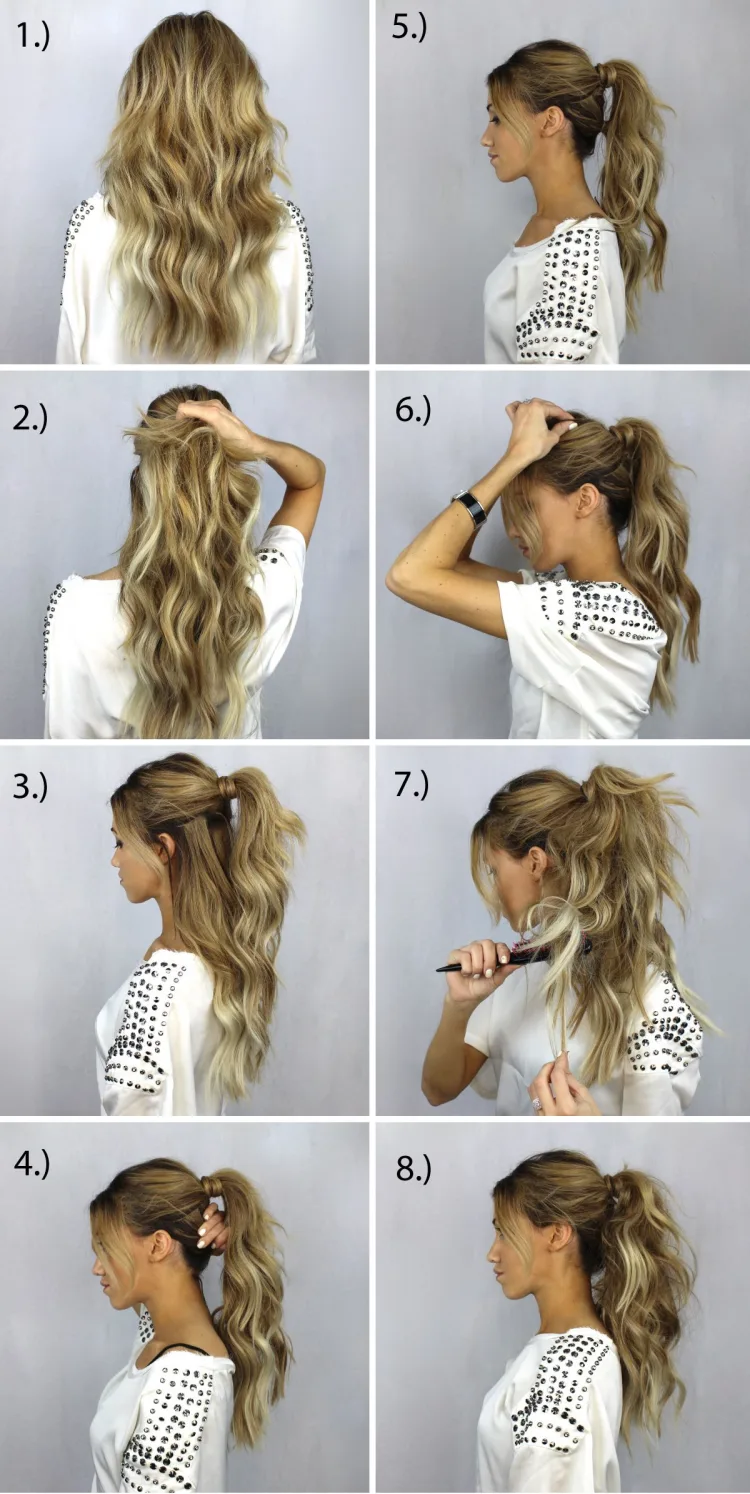 easy voluminous high ponytail how to make