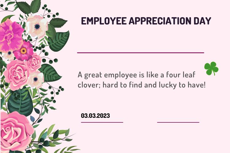 employee appreciation day certificates to send out with quotes 2023