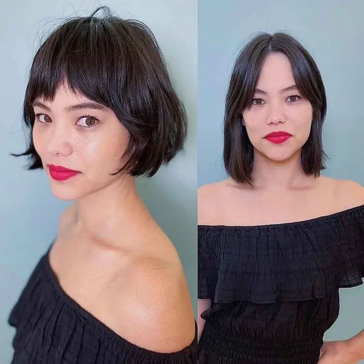 french bob with long bangs 2023 hairstyle ideas