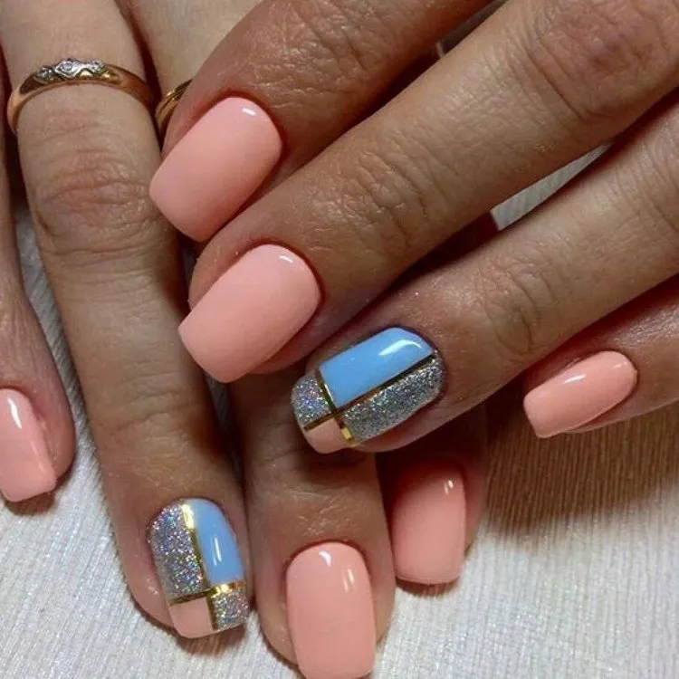 geometric color block manicure nail art trends 2023