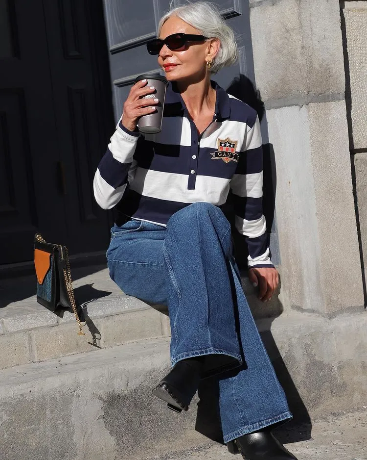 grece ghanem jeans outfit inspiration for women over 60