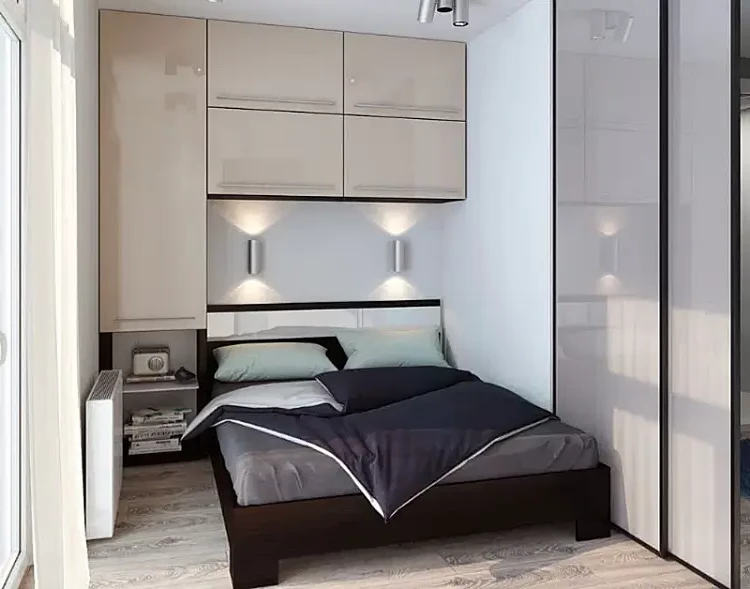 how to design a small bedroom of 10m2 add wall niches