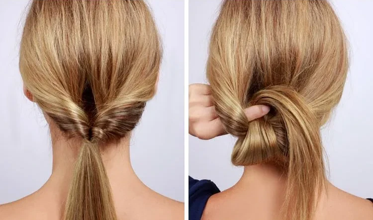 how to make inverted ponytail