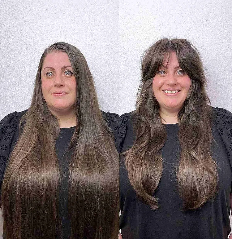 long hairstyles plus size women over 50 round face