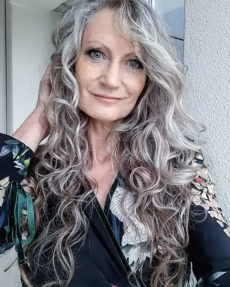 long natural curly hairstyles over 60