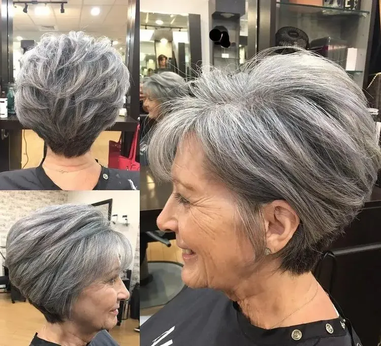 long pixie cut with highlights