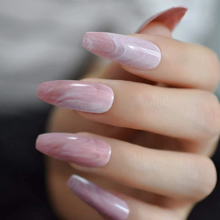 marble pink manicure pink nail designs 2023