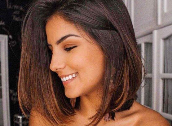 modern haircut bob hairstyle for medium length hair side parted