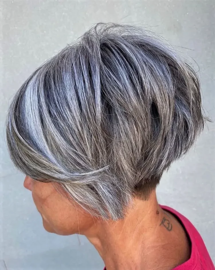 modern short bob hairstyles layered haircuts for elder women