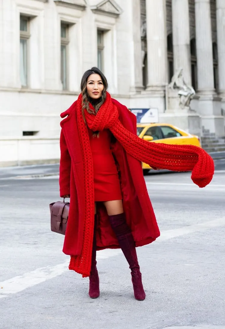 monochromatic red outfit_red winter outfit