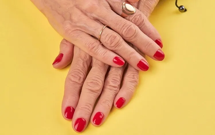 nail polish color for 70-year-old women red