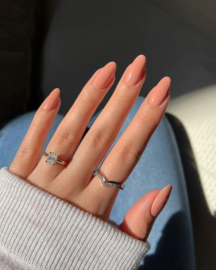 nude pink nails old money manicure trends 2023