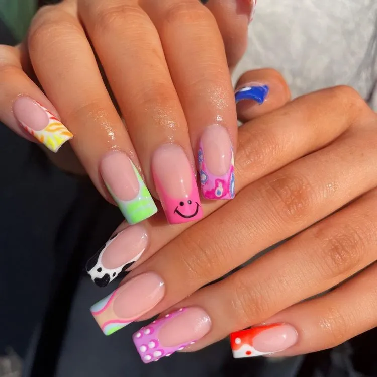 pastel colors nails art ideas spring mix and match trend