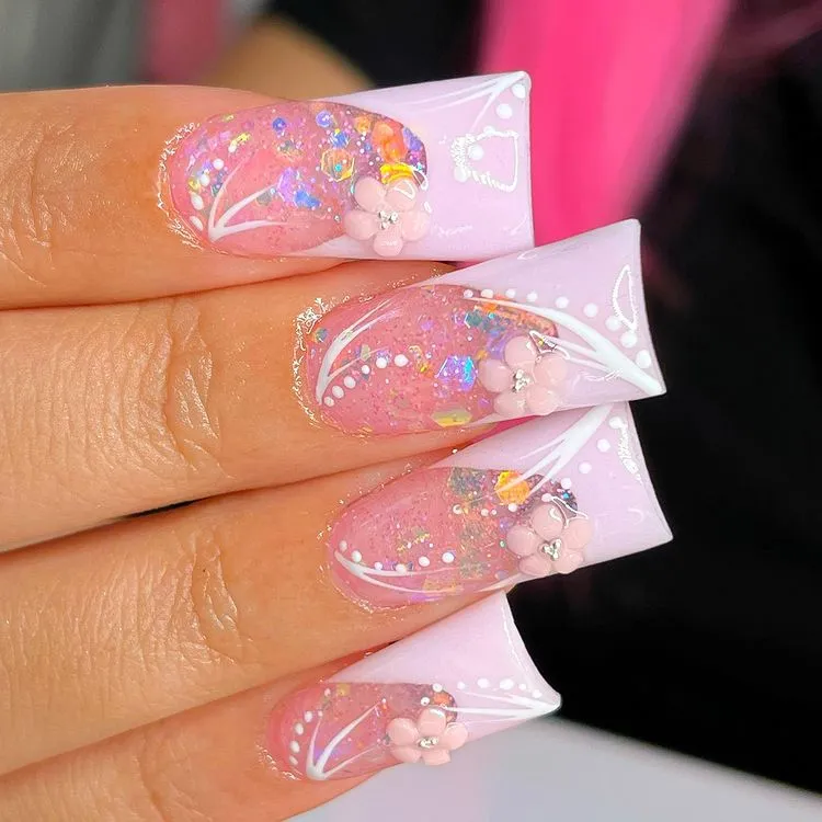 pink duck nails_pink nails