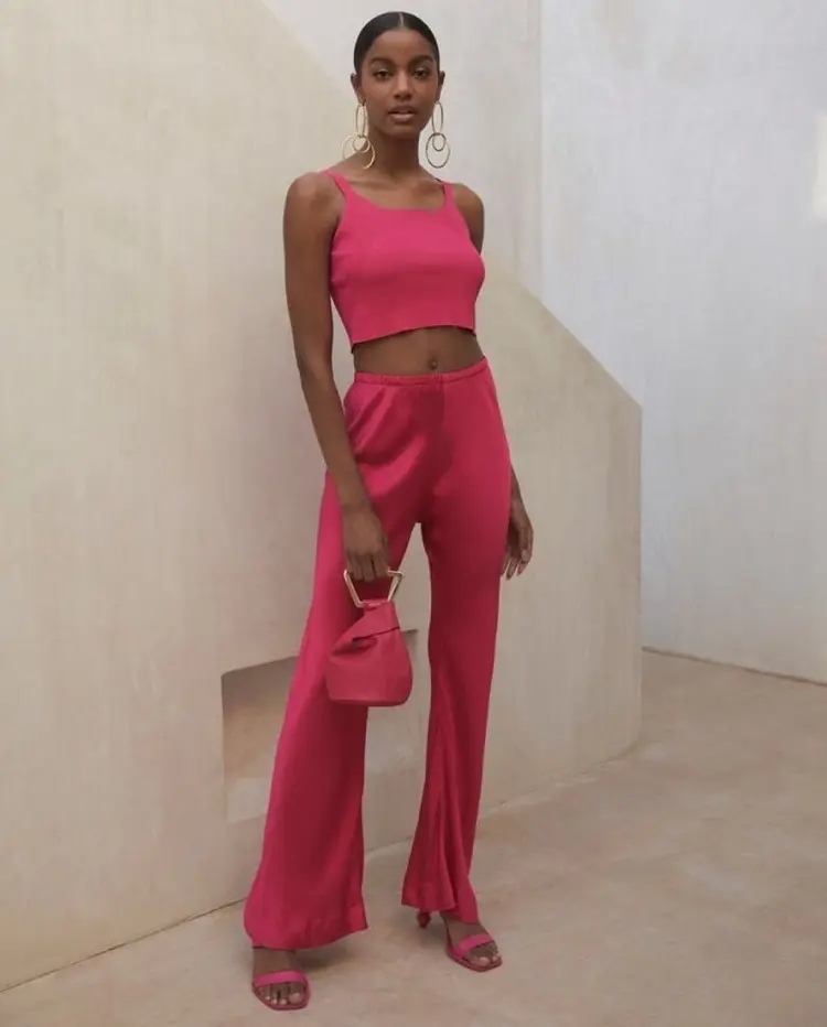pink monochromatic outfit for summer 2023