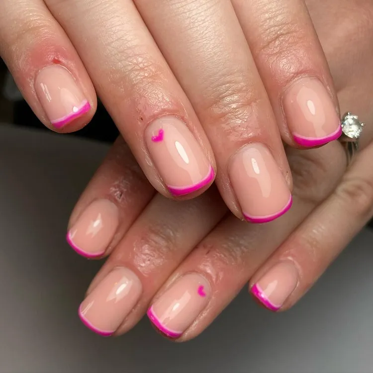 pink-short-two-toned-heart-nail-design