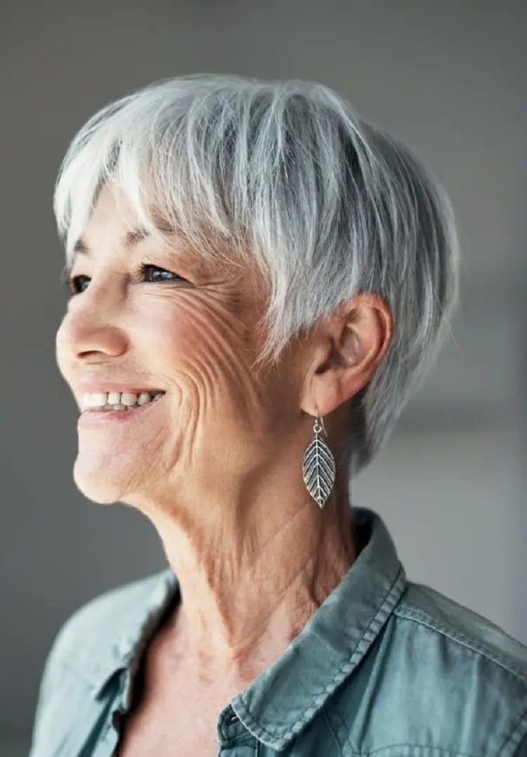 pixie haircut for women over 70 gray hair trends