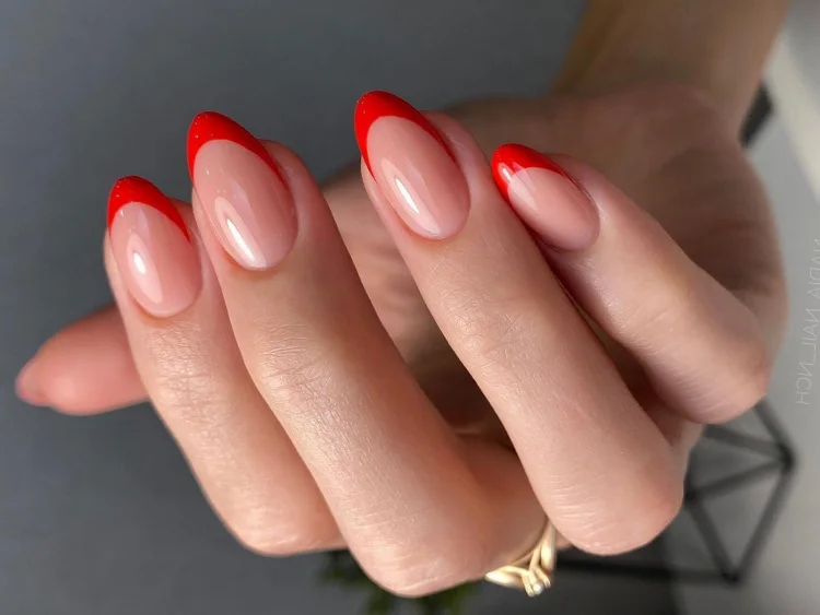 red french tip manicur trendy easy stylish idea