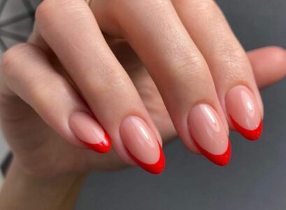 red french tip manicure easy trendy idea