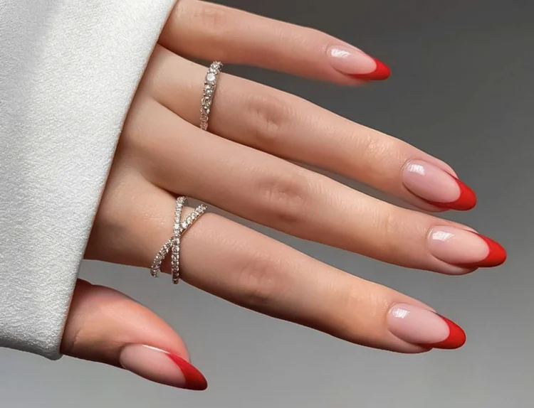 red french tip nail manicure trends 2023