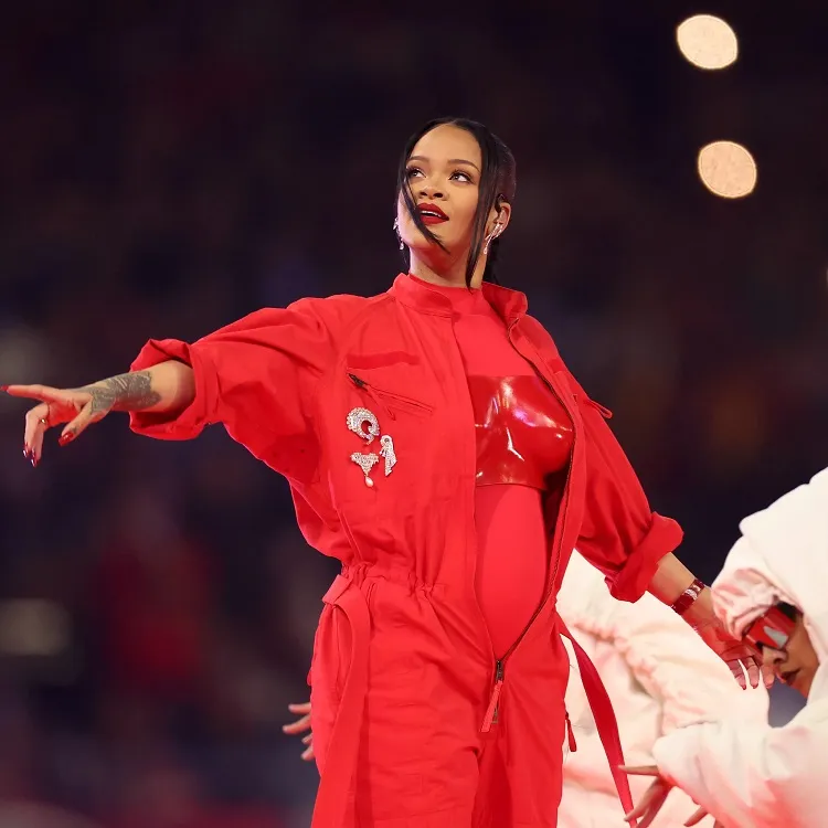 rhianna super bowl outfit inspiration hot red 2023 color trends