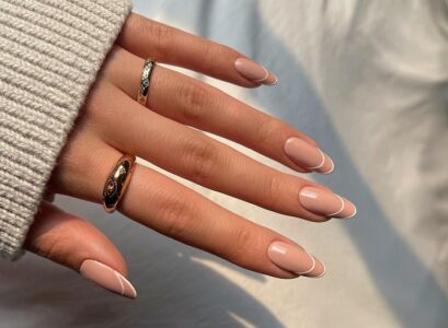 rich girl nails french manicure design 2023