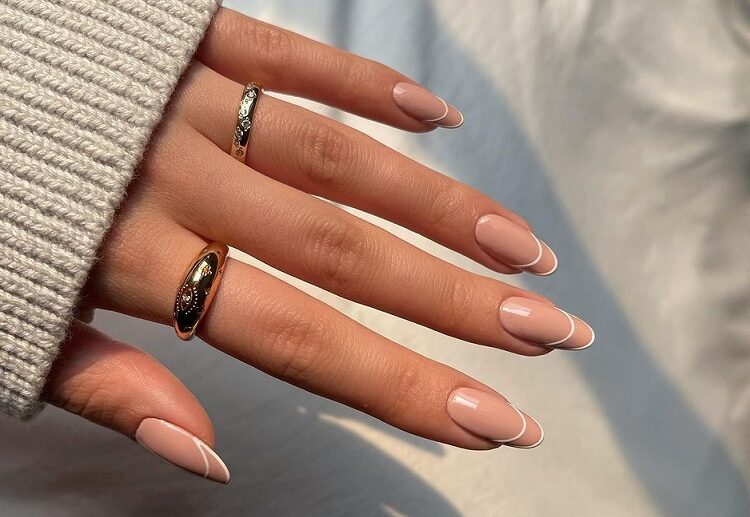 rich girl nails french manicure design 2023