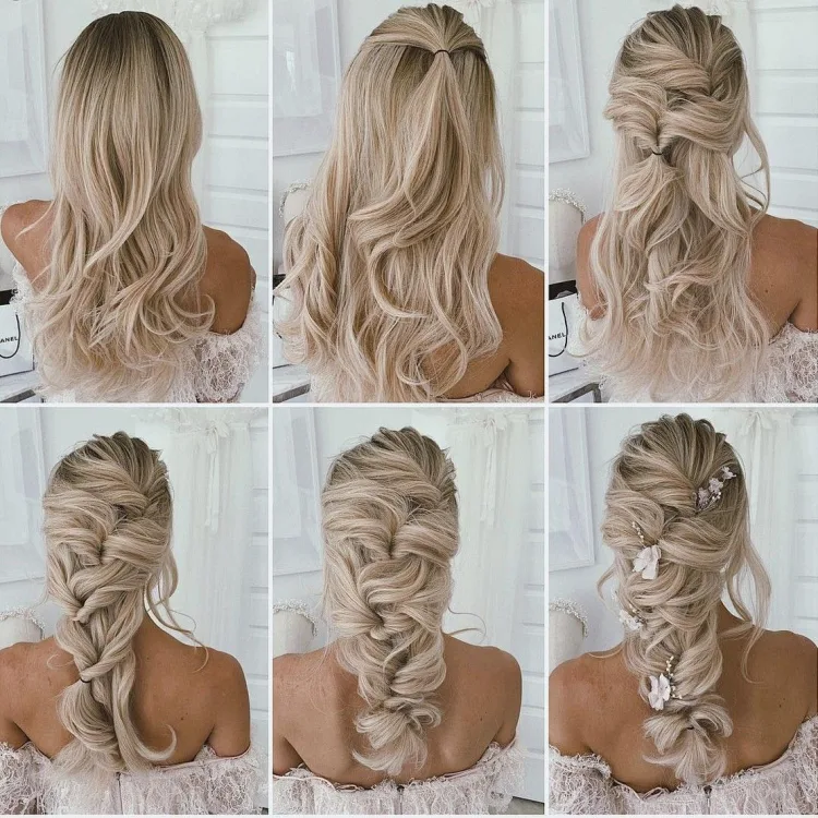 romantic hairstyles for long hair accessories used