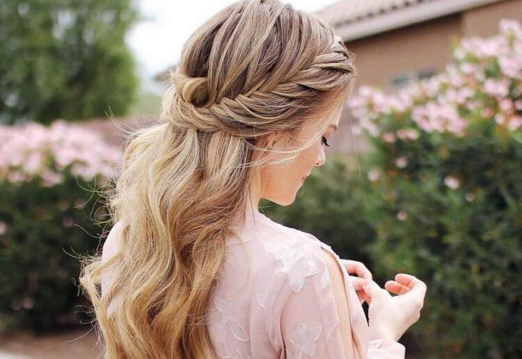 romantic hairstyles for long hair twisted half up